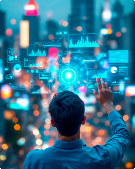 futuristic-technology-hologram Data Science Services - SR Analytics