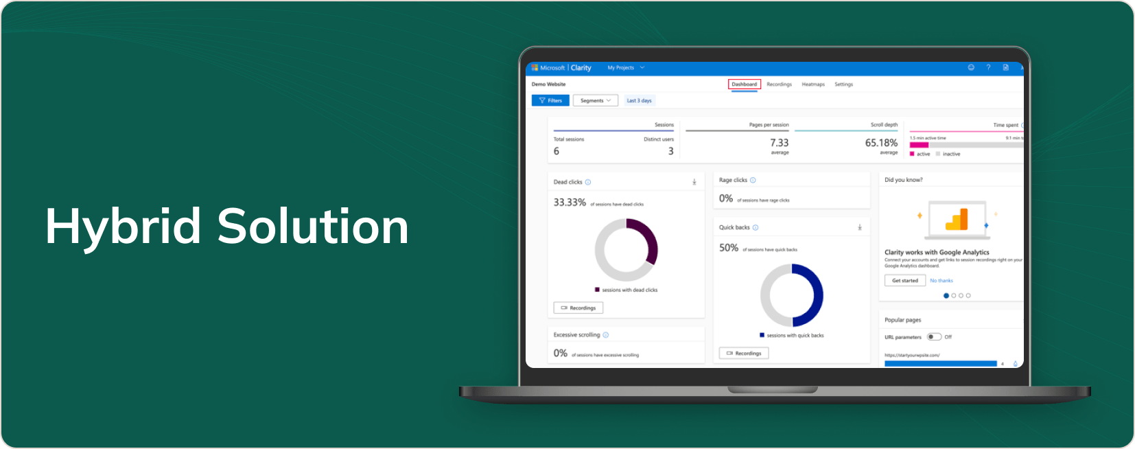 Hybrid Solution: Microsoft Clarity + Lightweight Analytics